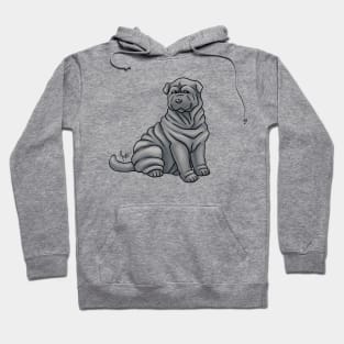 Dog - Chinese Shar-Pei - Gray Hoodie